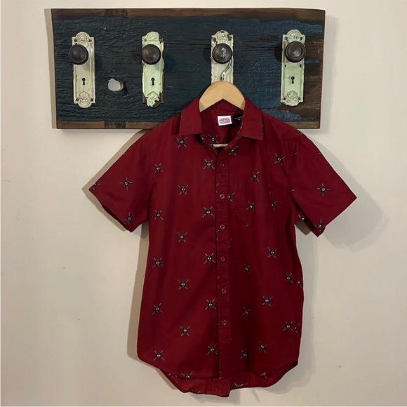 Mad Engine Marvel Deadpool Short Sleeve Button Down Shirt Size Small - Picture 3 of 10